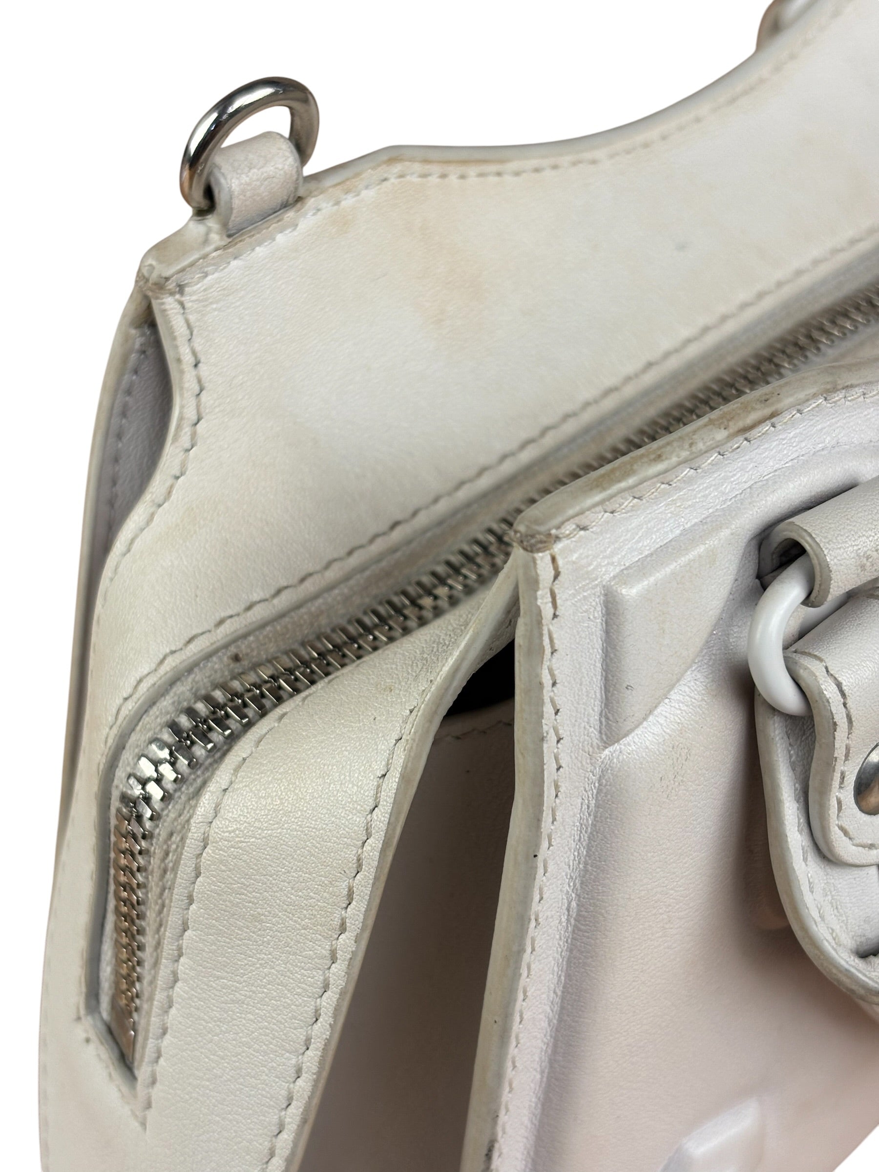Balenciaga White Leather Neo Classic Le City Two-Way Bag