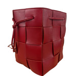 Bottega Veneta Red Leather Cassestte Maxi Intrecciato Bucket Bag