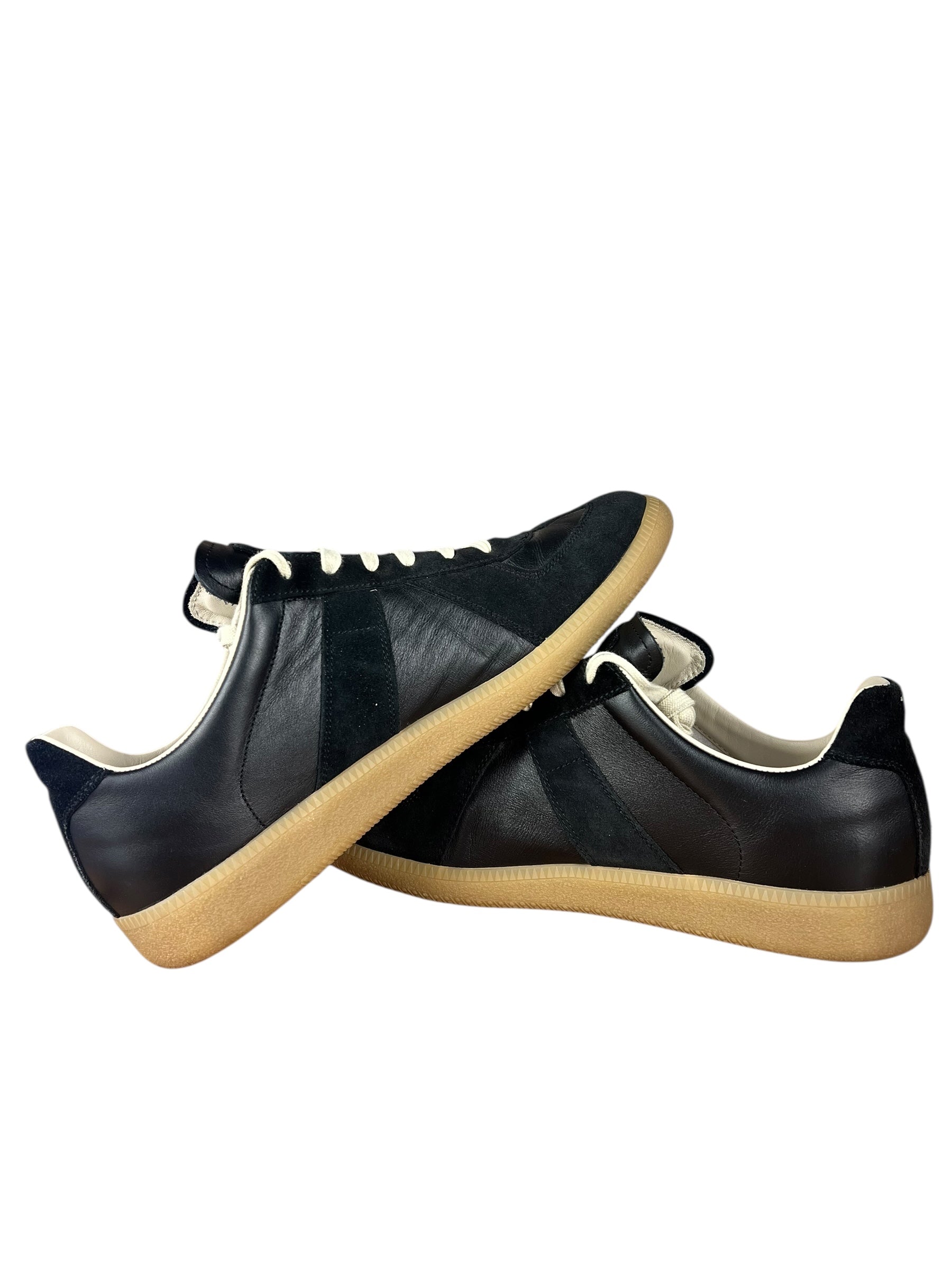 Maison Margiela Replica Leather and Suede Sneaker Black