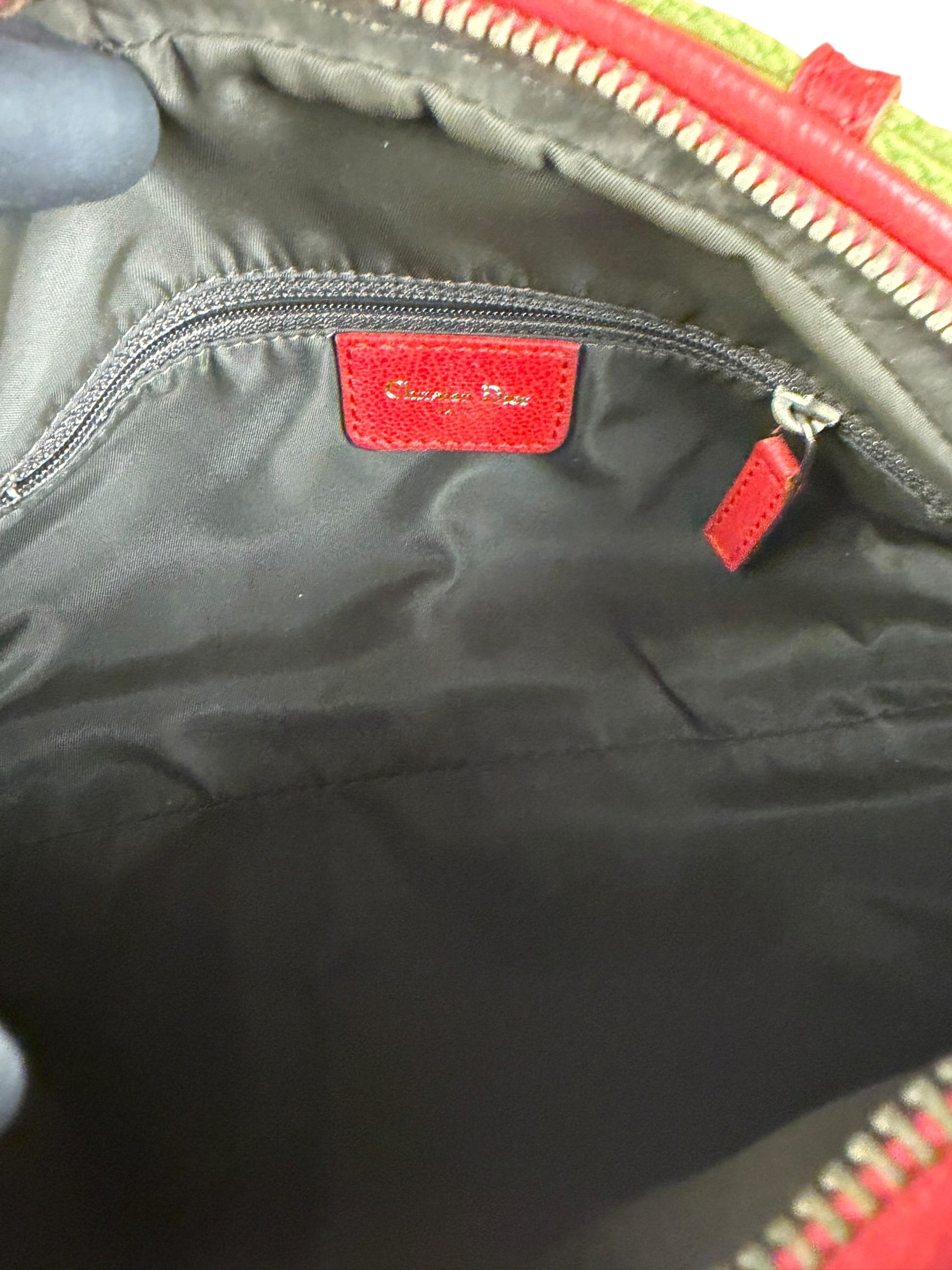Christian Dior Vintage Trotter Canvas Rasta Crossbody Bag
