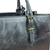 Balenciaga Black Leather papier A4 Tote Bag