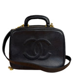 Chanel Black Caviar Leather Vanity 2Way Handbag '96-'97