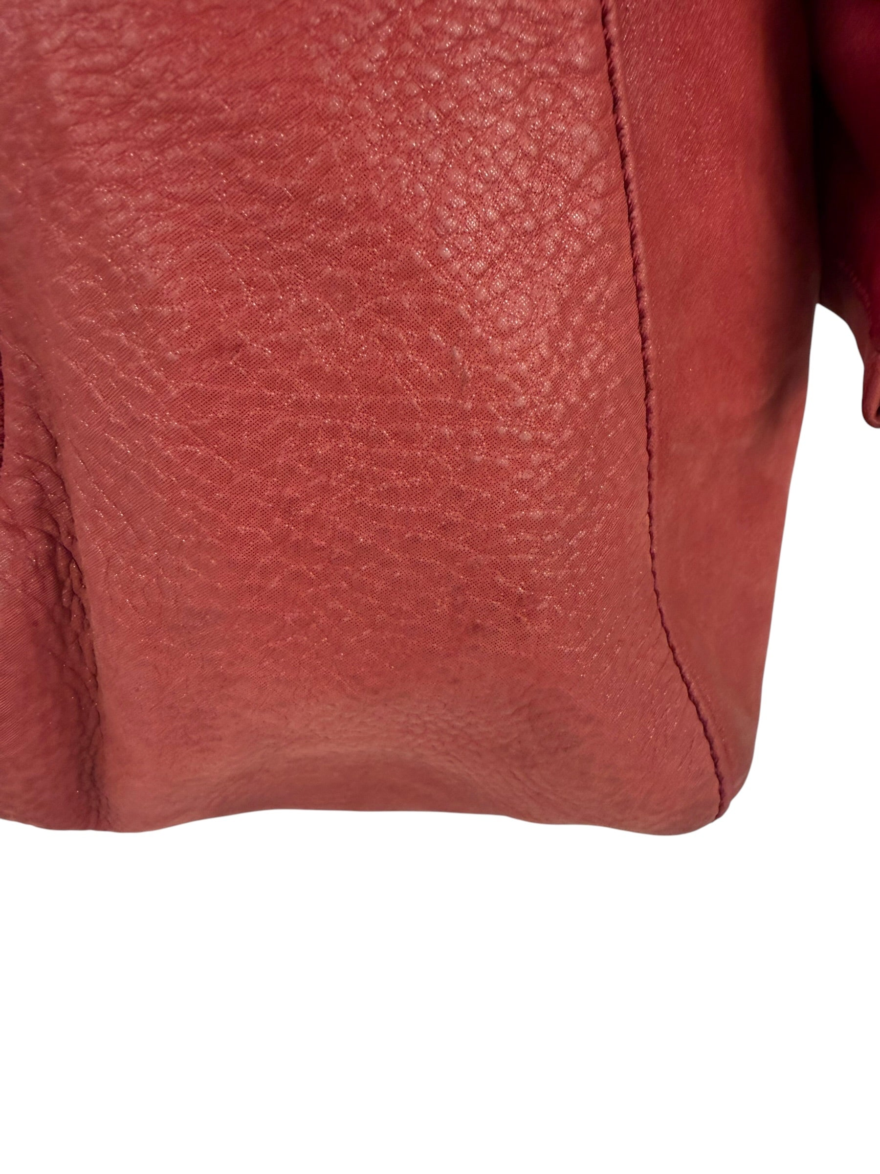 Fendi Red Leather Mamma Baguette Shoulder Bag