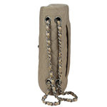 Chanel Beige Jersey Leather Trim Classic Double Flap Bag 2005