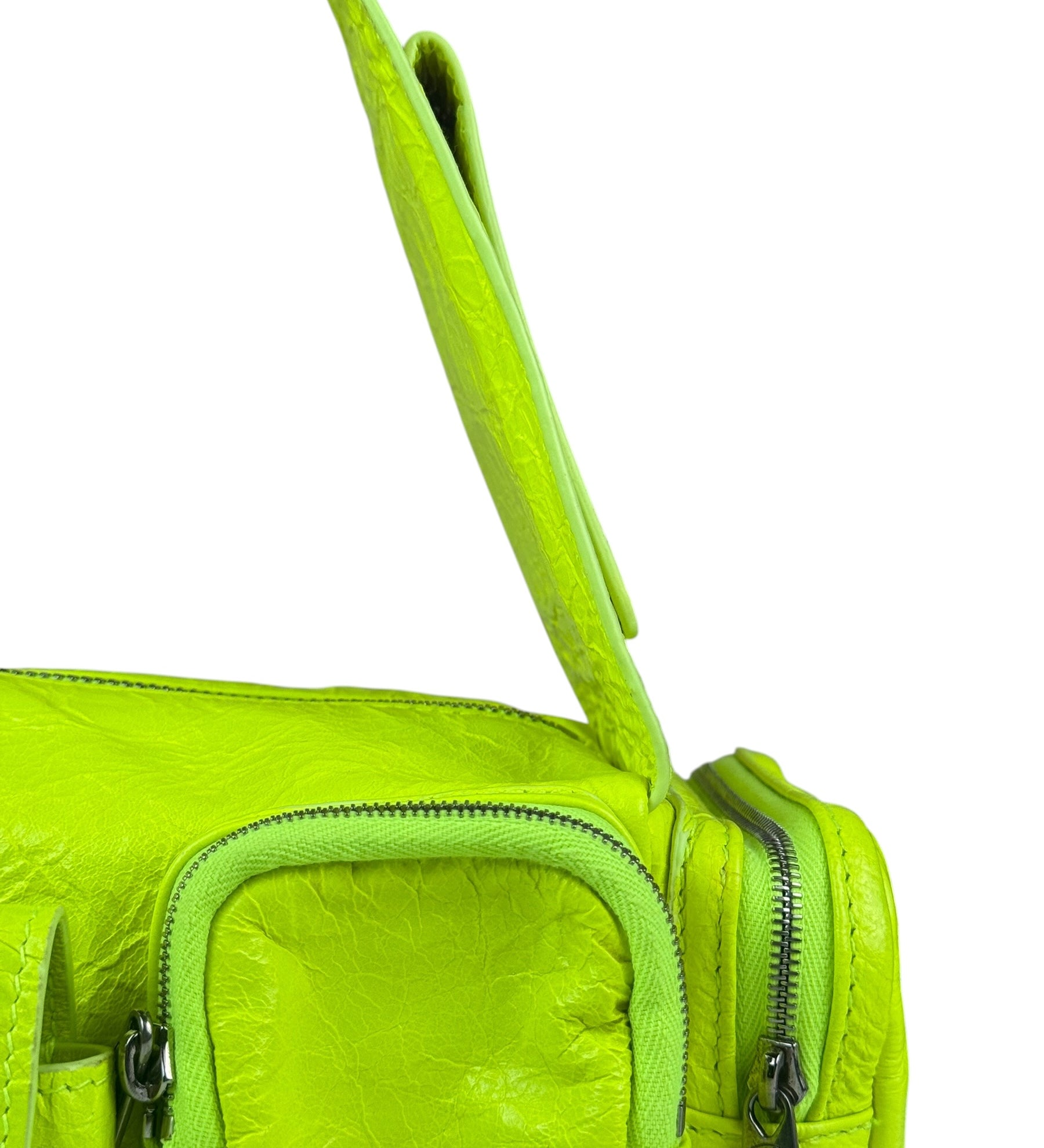 Balenciaga Fluo Yellow Leather Super Busy XS Sling Bag