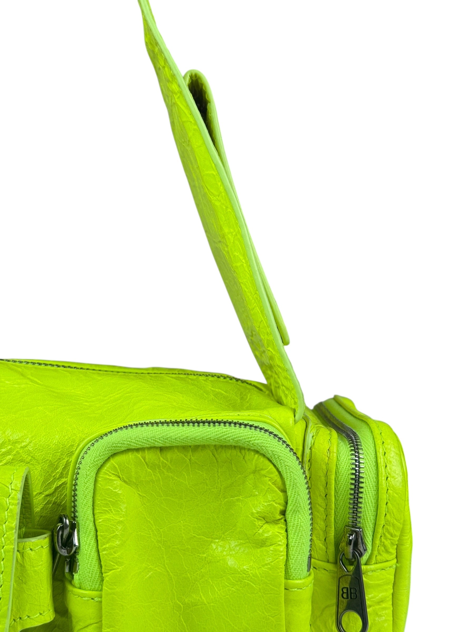 Balenciaga Fluo Yellow Leather Super Busy XS Sling Bag