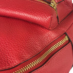 Coach Red Pebbled Mini Charlie Backpack