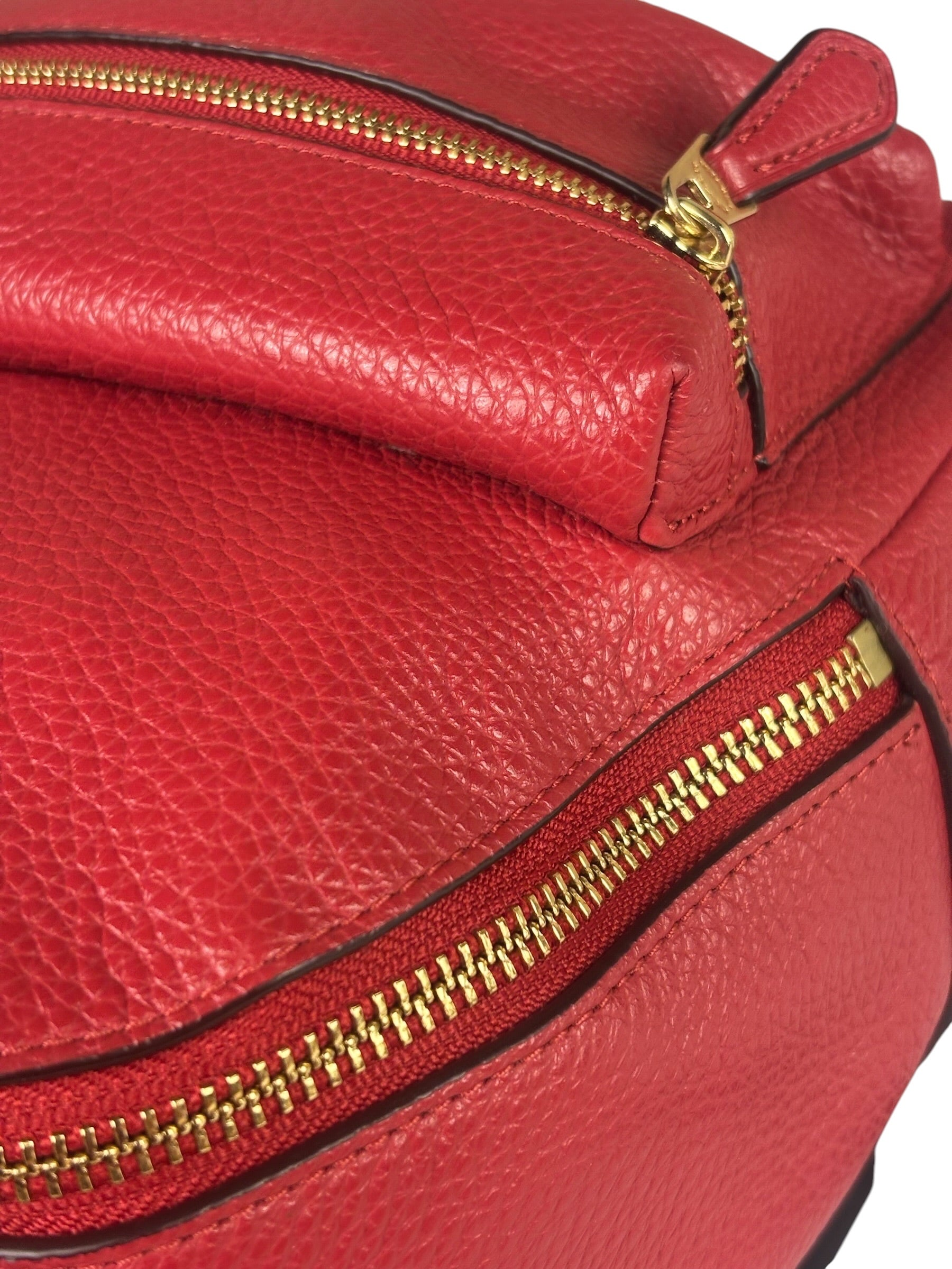 Coach Red Pebbled Mini Charlie Backpack