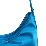 Balenciaga Blue Satin/Leather Trim Leopolda Small Hobo Bag