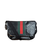 Gucci Black PVC GG Imprime Web Buckle Messenger Bag