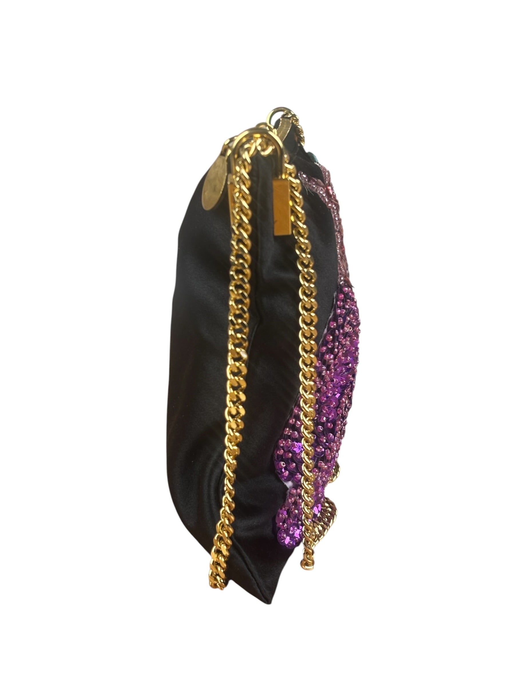 Tom Ford Black Satin Sequin Crossbody Bag