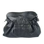 Burberry Black Ruched Leather Curzon Satchel Crossbody Bag