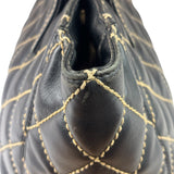 Chanel Black Leather Wild Stitch Surpique Tote 2005