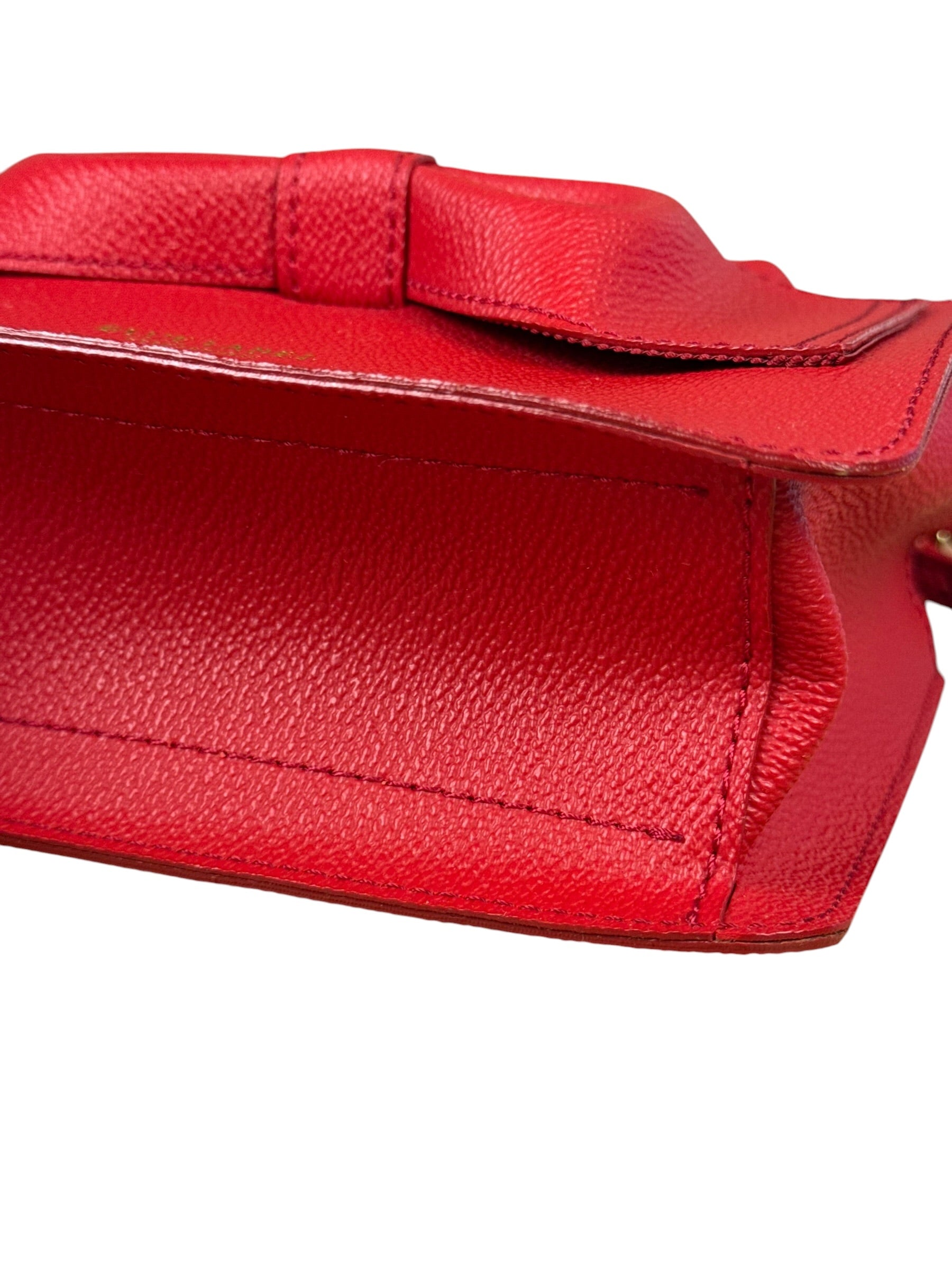 Blue Label Crestbridge Red Pebbled Leather Two-Way Bag
