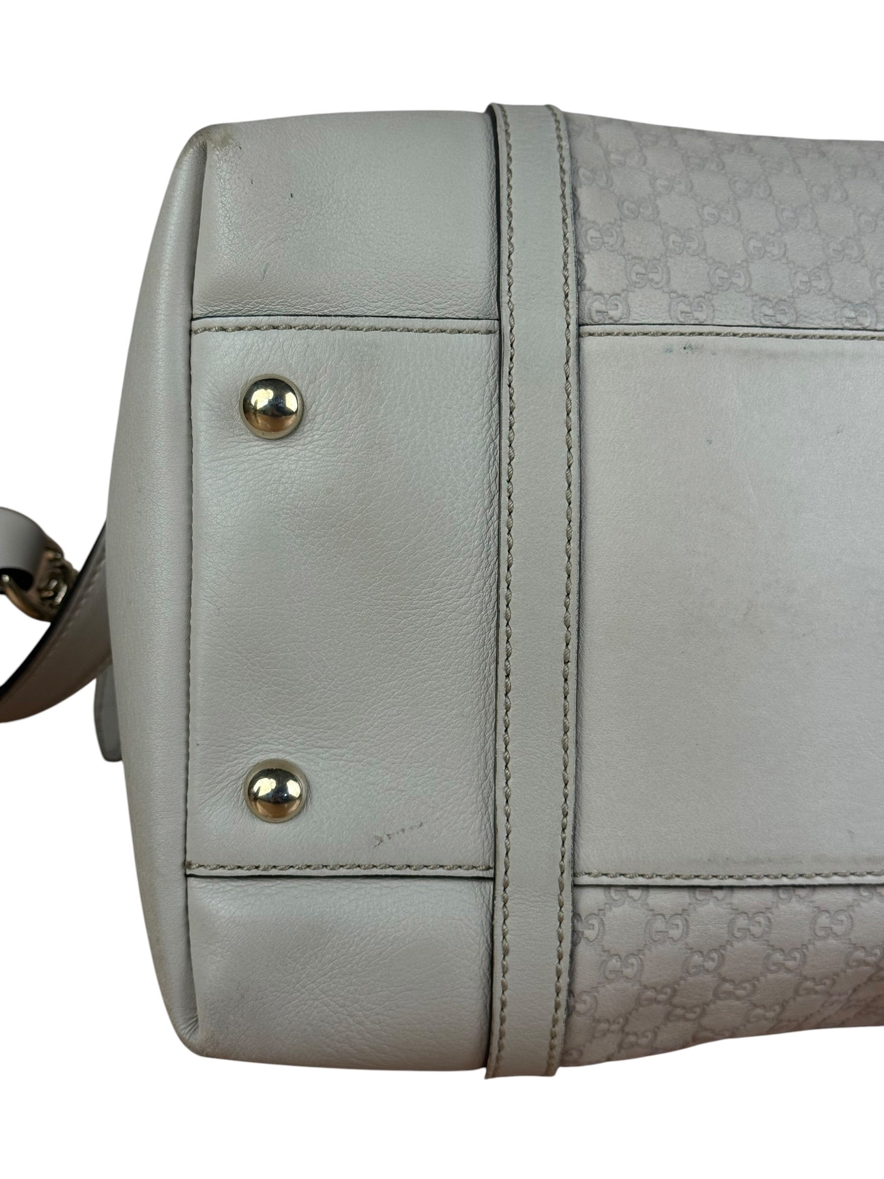 Gucci Vintage Beige Leather GG 2Way Bag