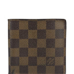 Louis Vuitton Leather Canvas Damier Ebene Wallet