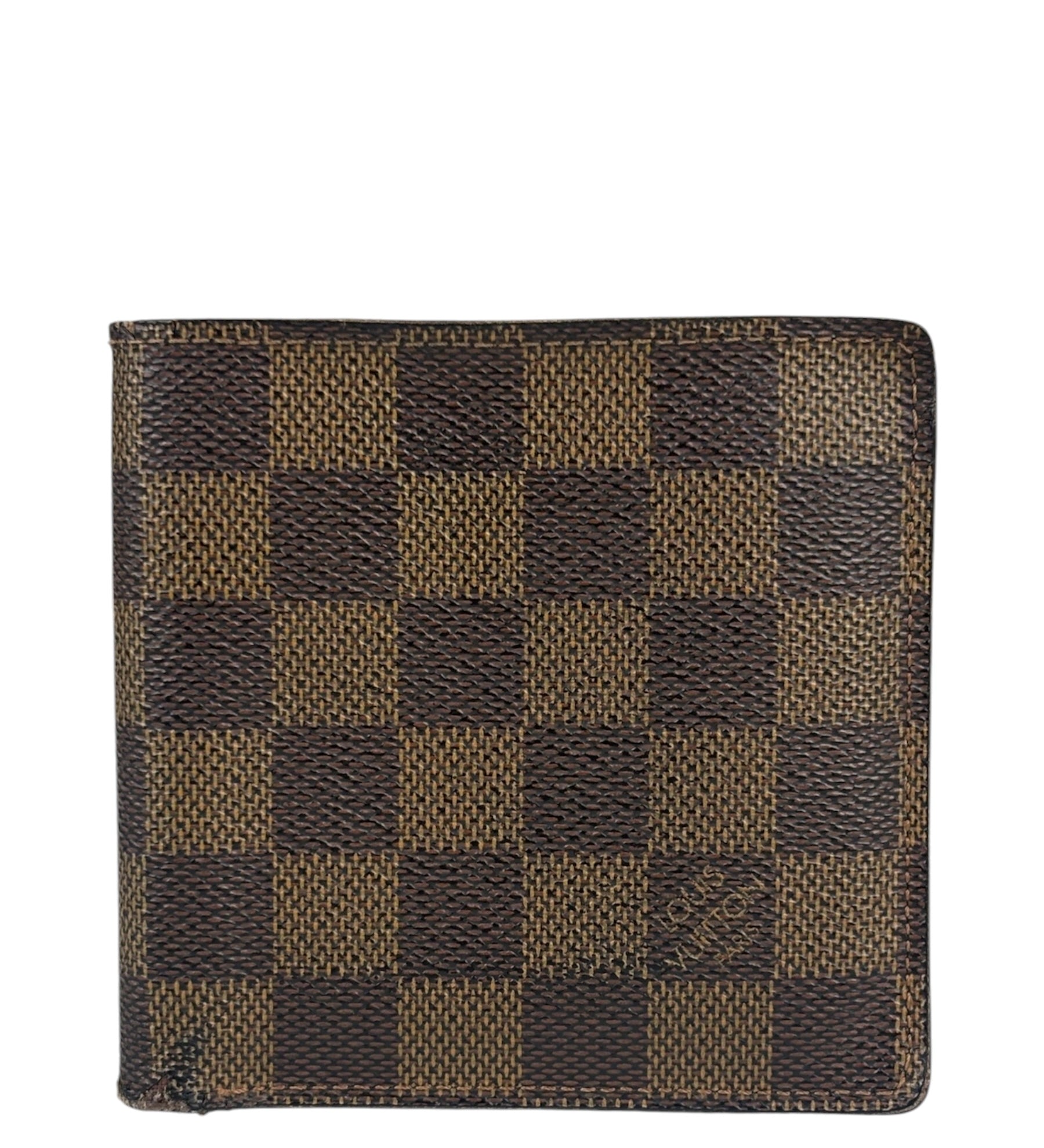 Louis Vuitton Leather Canvas Damier Ebene Wallet