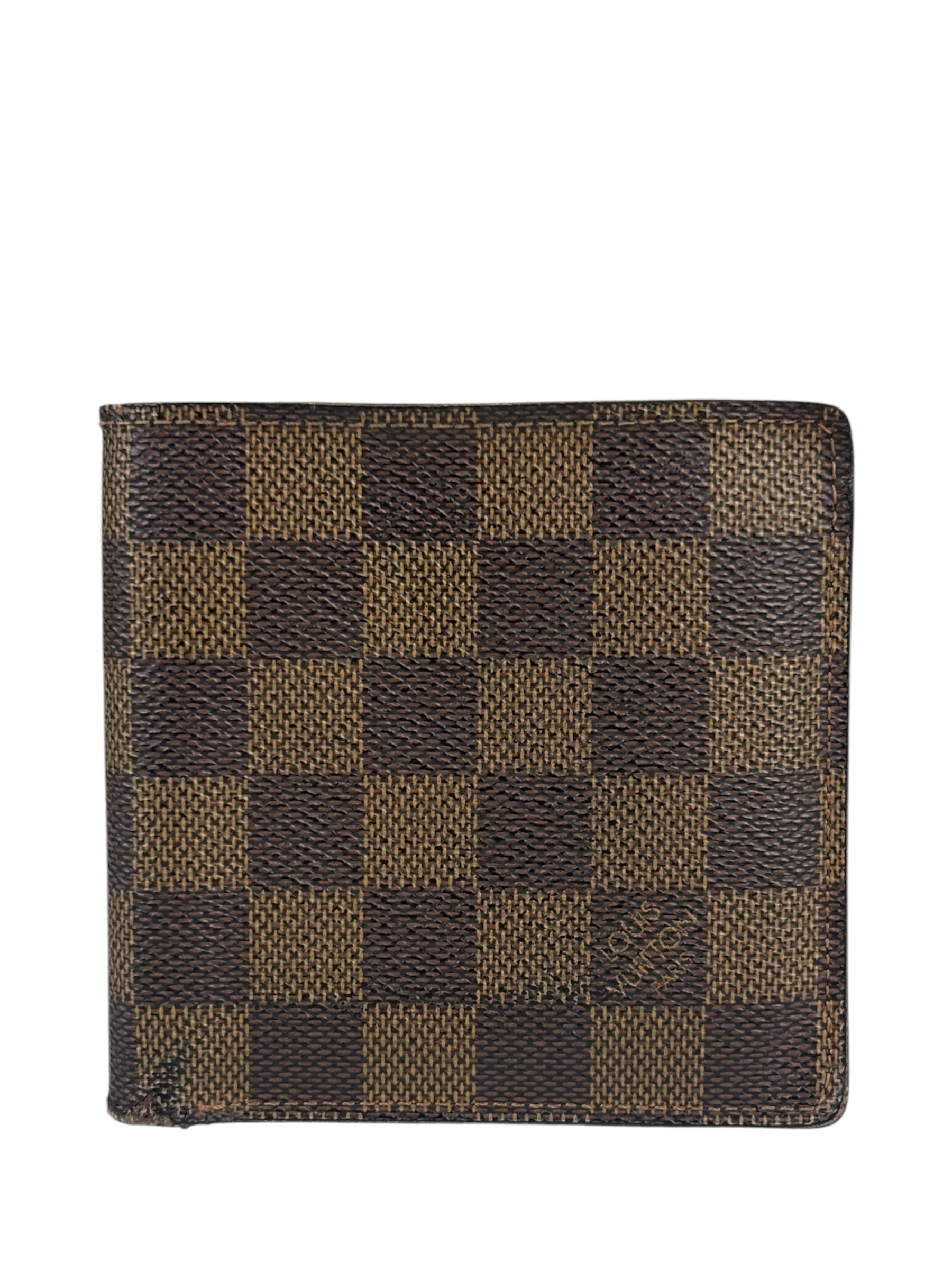 Louis Vuitton Leather Canvas Damier Ebene Wallet