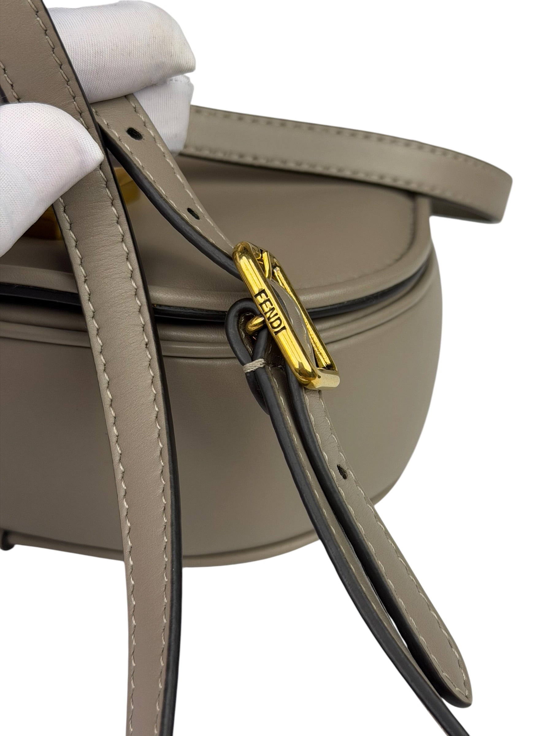 Fendi Dove Gray Leather C'mon Crossbody Bag