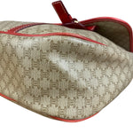 Celine Vintage Macadam Print Red Lined Flap Messenger Bag