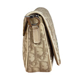 Christian Dior Beige Embroidered Trotter Flap Crossbody Bag
