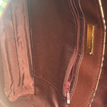 Burberry Burgundy Leather Trim House Check Shoulder Bag