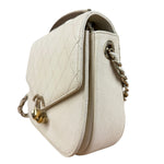 Chanel Ivory Caviar Quilted Coco Cuba Chain Top Handle Bag 2018