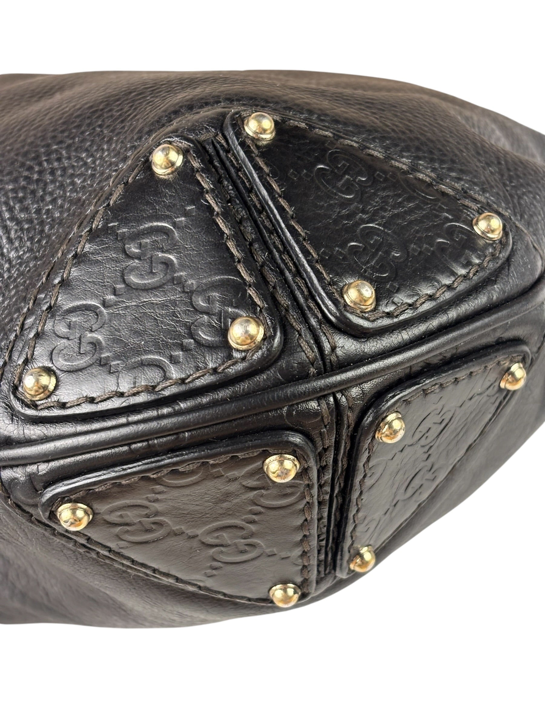 Gucci Black Leather Indy Hobo Bag
