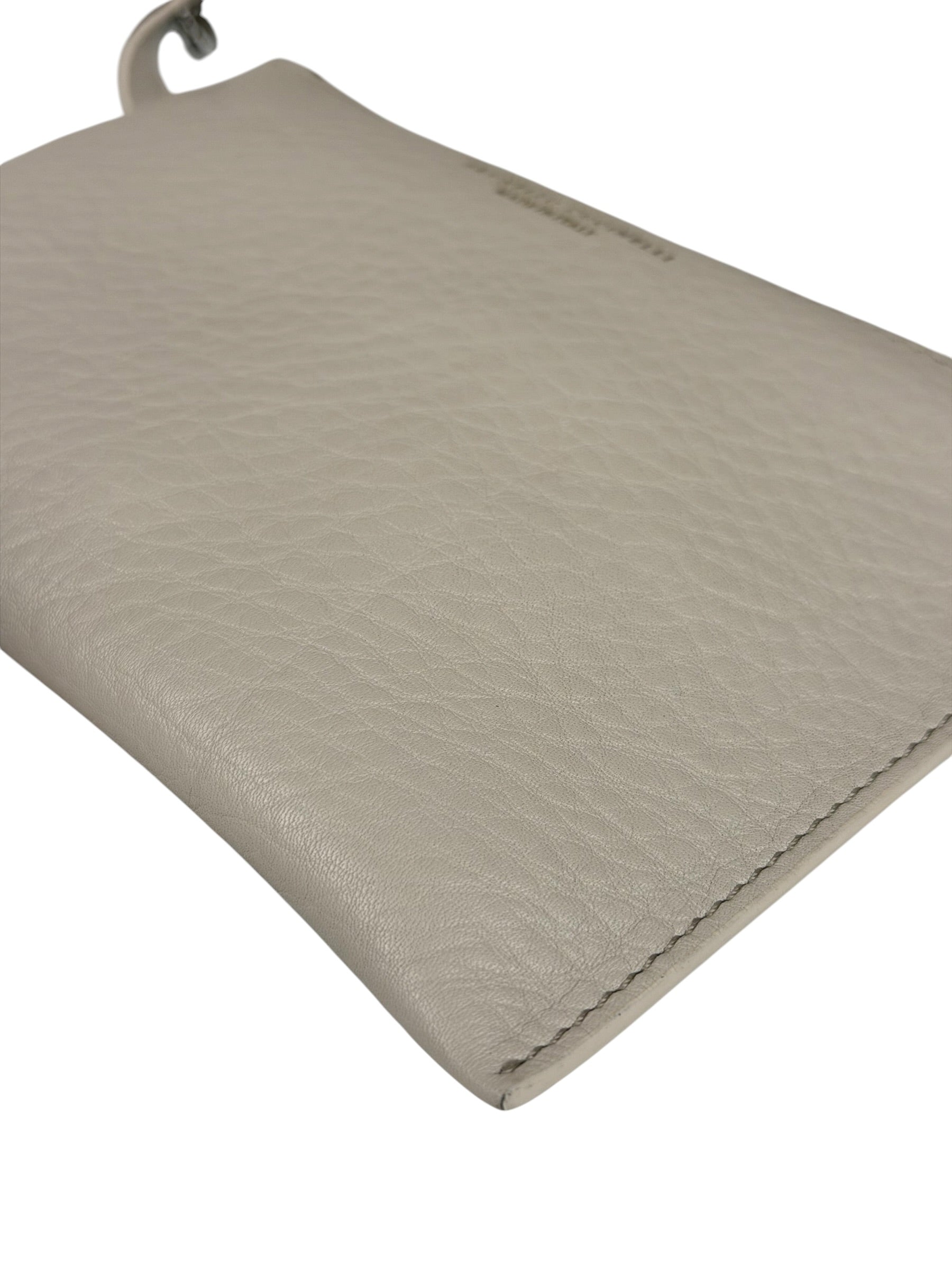 Brunello Cucinelli Ivory Grained Leather Shoulder Bag