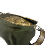 Prada Vintage Kakhi Green Nylon Shoulder Bag
