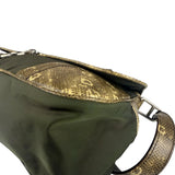 Prada Vintage Kakhi Green Nylon Shoulder Bag