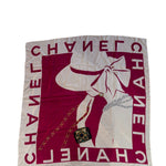 Chanel Vintage Large Block Text Logo Silk Scarf