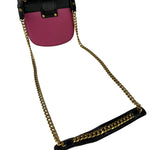 Prada Pink/Black Saffiano Leather Trim Small Cahier Crossbody Bag