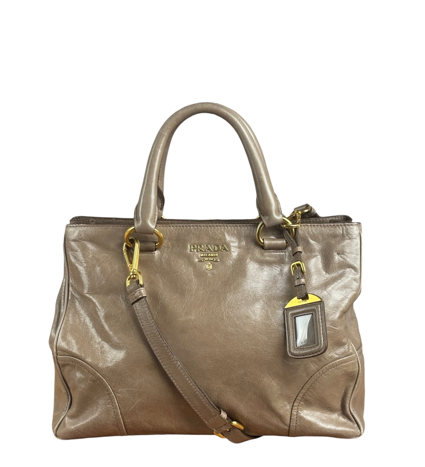 Prada Vitello Shine 2Way Tote Bag