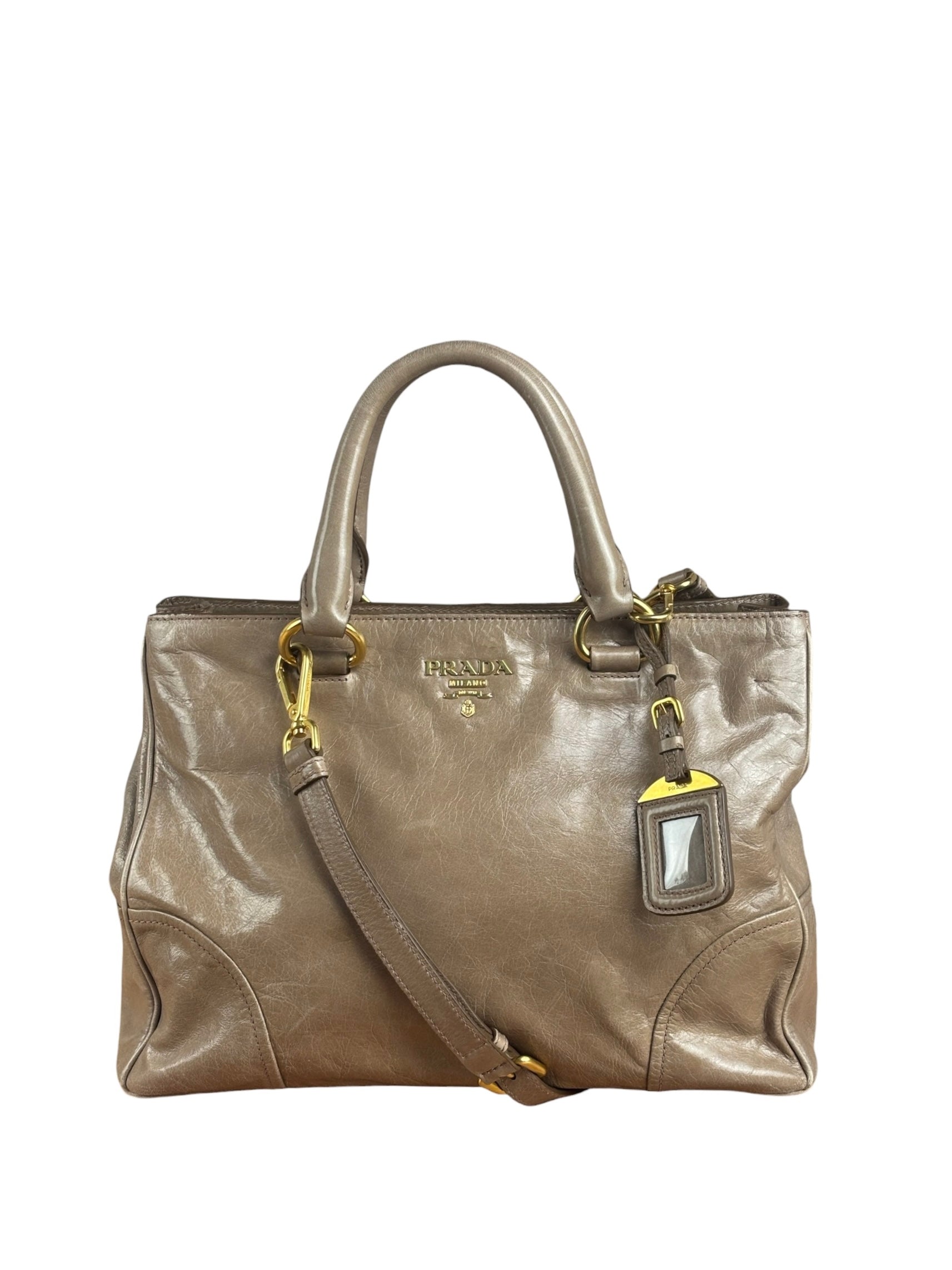 Prada Vitello Shine 2Way Tote Bag