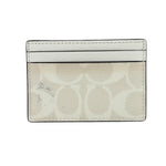 Coach Signature Canvas Card Case White