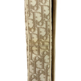 Christian Dior Beige Leather Trim Trotter Floral Embroidered Flap Bag