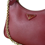Prada Re-Edition Saffiano Leather Shoulder Bag Red
