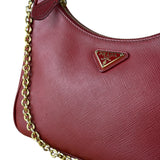 Prada Re-Edition Saffiano Leather Shoulder Bag Red