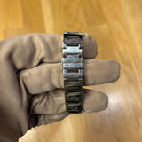 Fendi Black Dial Tank Stainless Letter Links