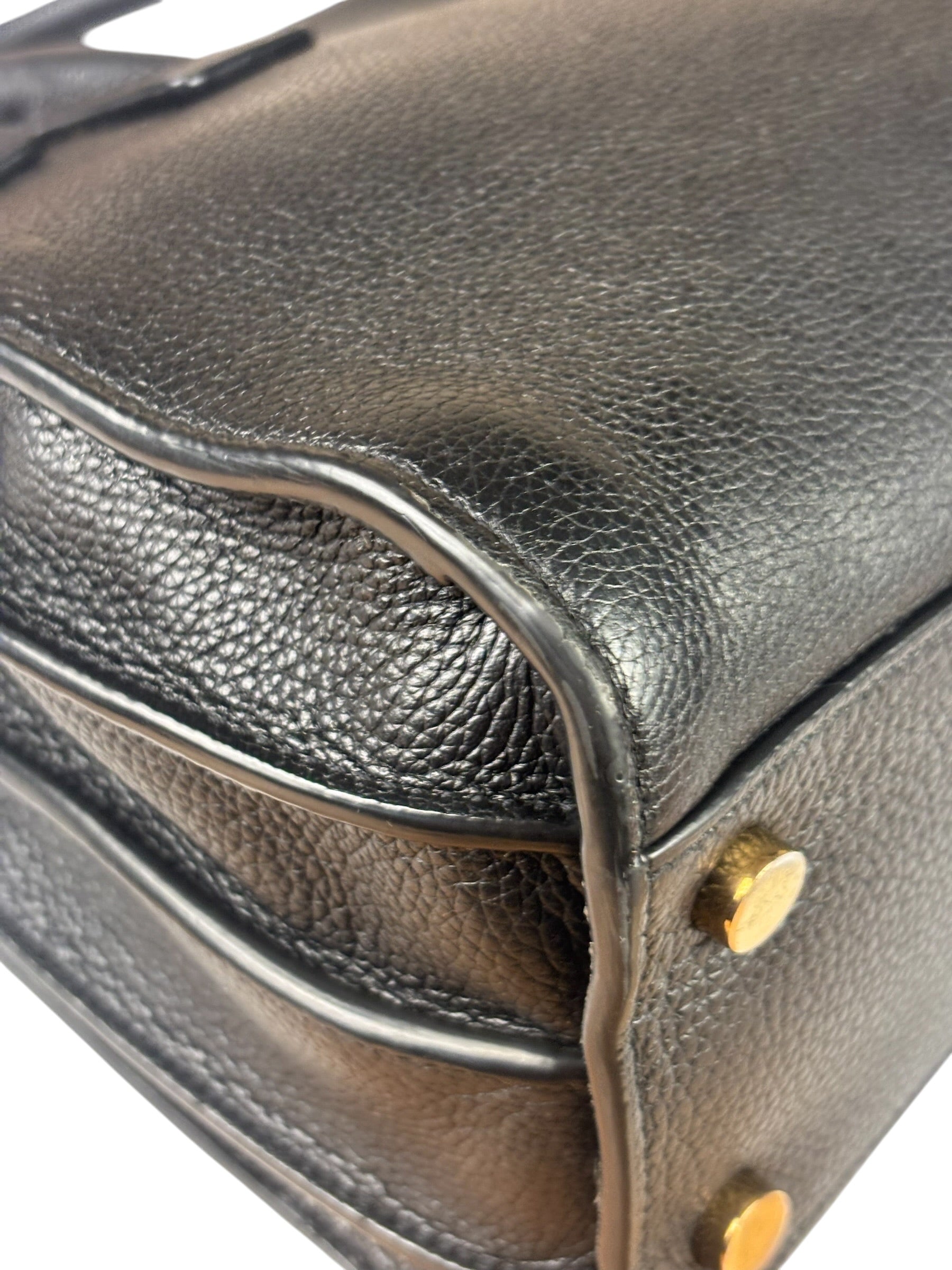 Yves Saint Laurent Black Grained Leather Sac De Jour Two-Way Bag