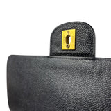 Chanel Black Quilted Caviar Kelly Top Handle Bag 90s