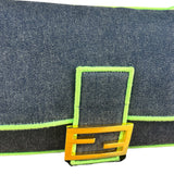 Fendi Denim Baguette NM 2Way Handbag