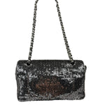 Chanel Silver Sequin East/West Flap Bag 2006