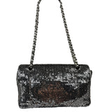 Chanel Silver Sequin East/West Flap Bag 2006