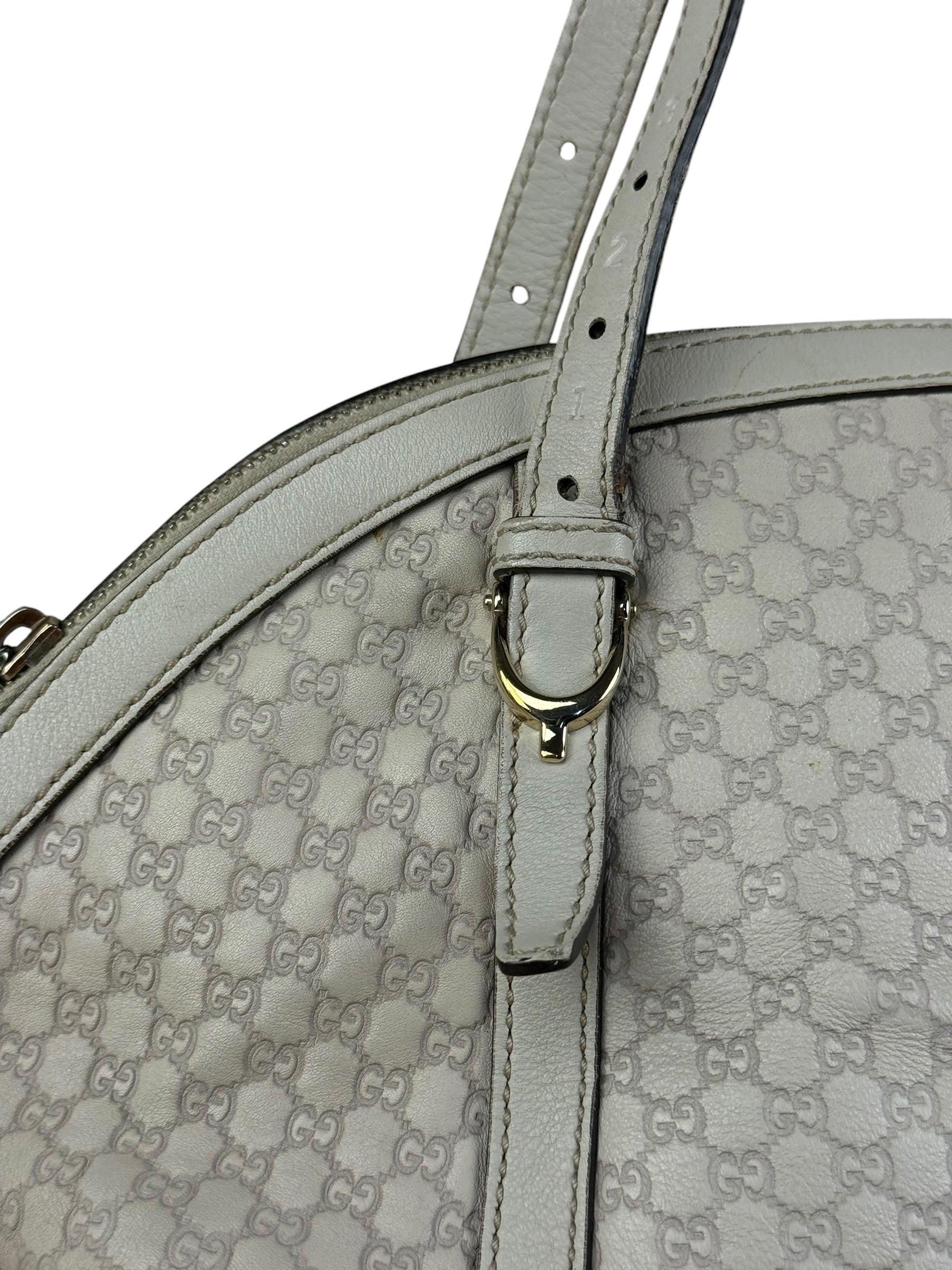 Gucci Vintage Beige Leather GG 2Way Bag