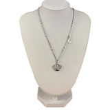Christian Dior Vintage Crown Rhinestone Pendant Logo Necklace