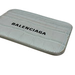 Balenciaga Blue Croc Embossed Cardholder