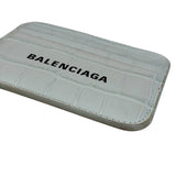 Balenciaga Blue Croc Embossed Cardholder