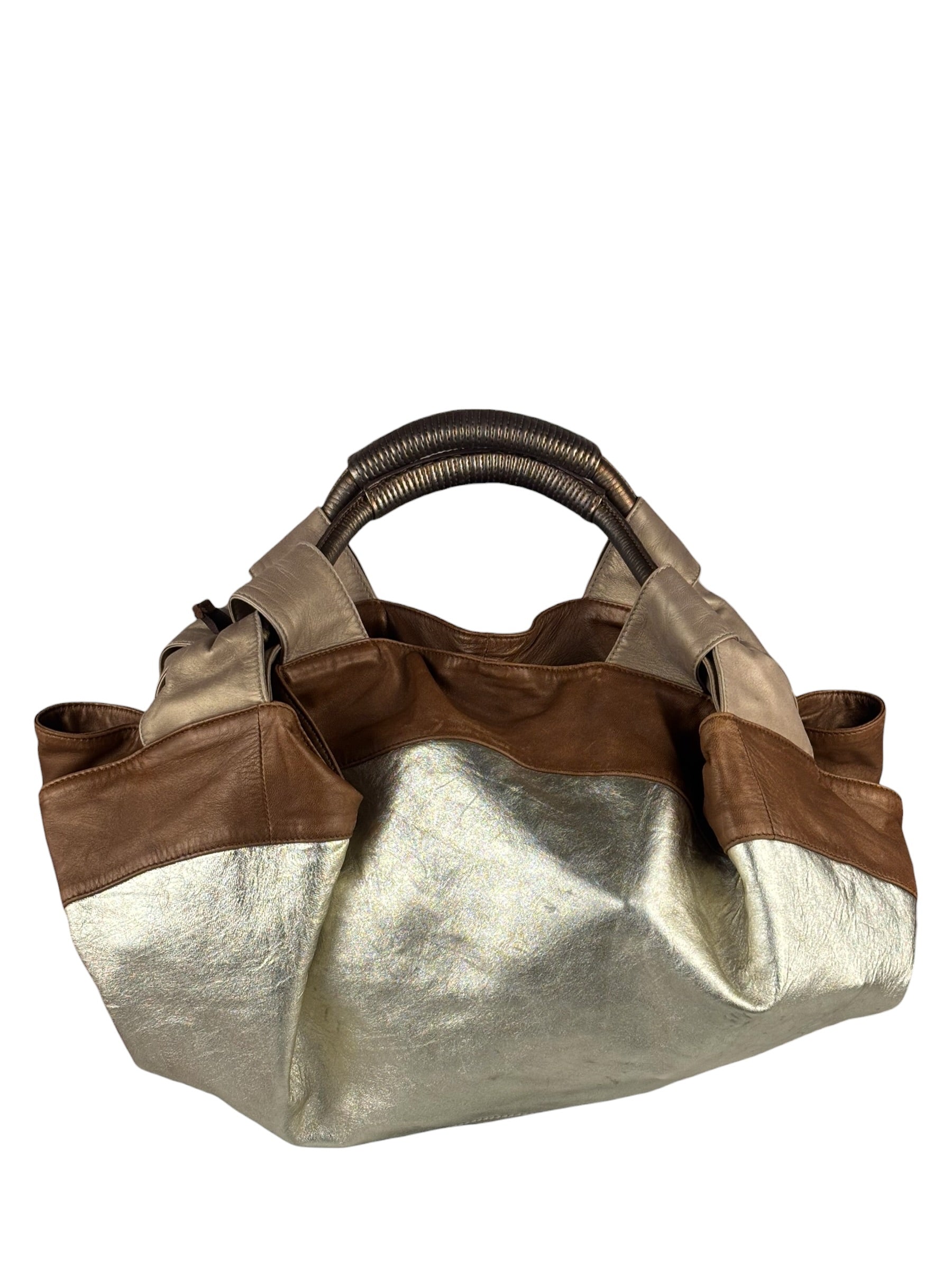 Loewe Gold/Bronze Leather Nappa Aire Handbag